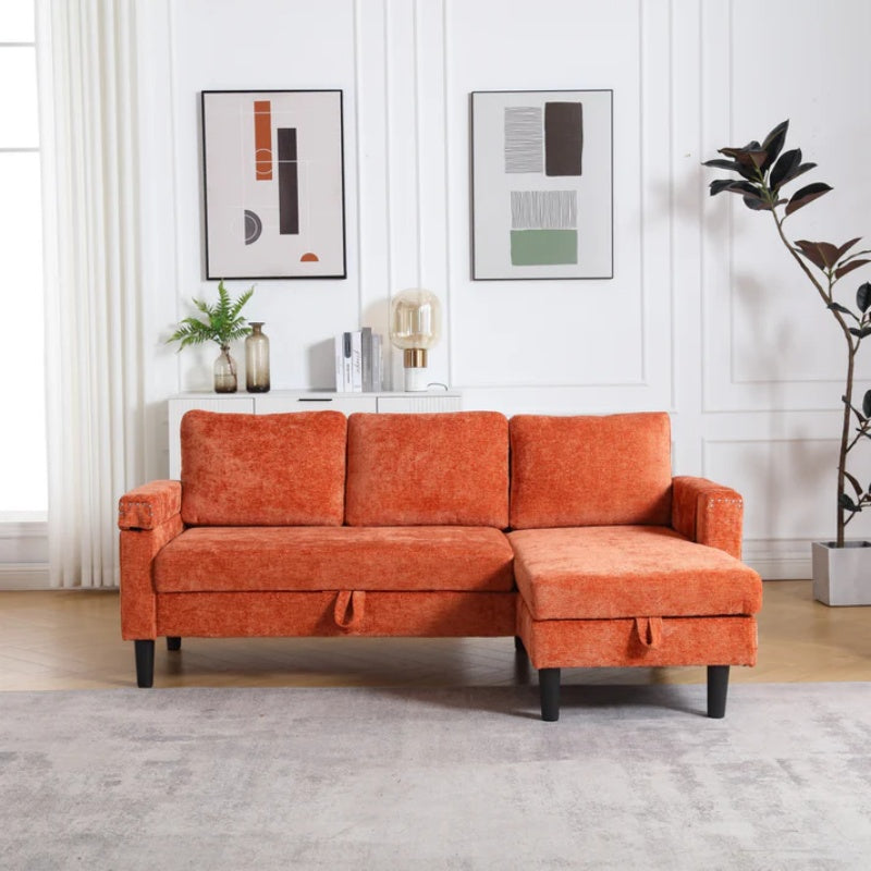 UNITED Sectional Sofa Reversible Sectional Sleeper Sectional Sofa with Storage Chaise-海智集-Default-