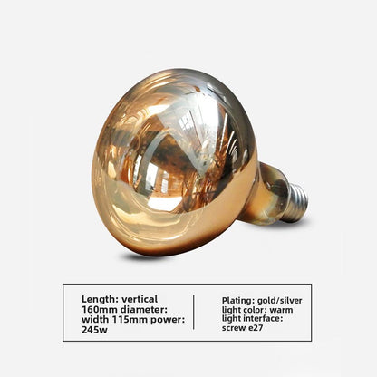 Bathroom Heater Bulb 275W Heating Bulb Explosion-Proof Moisture-Proof Wall-Mounted E27 Instant Heating Bathroom Heater Bulb Waterproof-Kitchen & Bathroom-海智集-[160 Gold Bubble] 245W Screw E27-