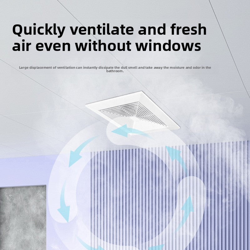Integrated Ceiling Ventilation Fan for Bathroom Exhaust Ventilation, Powerful Quiet Exhaust Fan for Kitchen-Kitchen & Bathroom-海智集-[ 6inch Circle White ] Opening Size 17X17CM-
