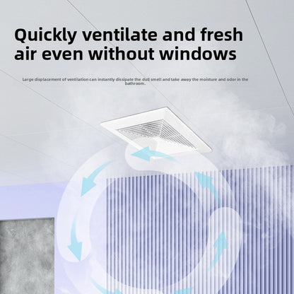 Integrated Ceiling Ventilation Fan for Bathroom Exhaust Ventilation, Powerful Quiet Exhaust Fan for Kitchen-Kitchen & Bathroom-海智集-[ 6inch Circle White ] Opening Size 17X17CM-