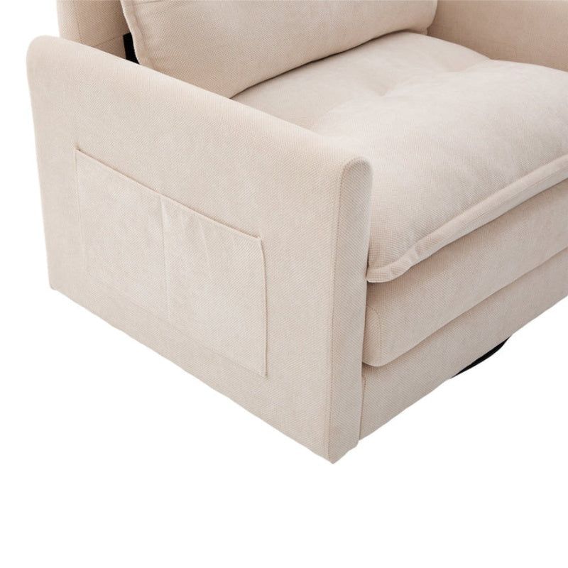 UNITED WE WIN Swivel Barrel Chair - Mid Century Modern Chair, Thick Padded Arm Chair with Solid Metal Base, Comfortable Single Sofa Chair, Swivel Accent Chair for Living Room Bedroom-海智集-Default-