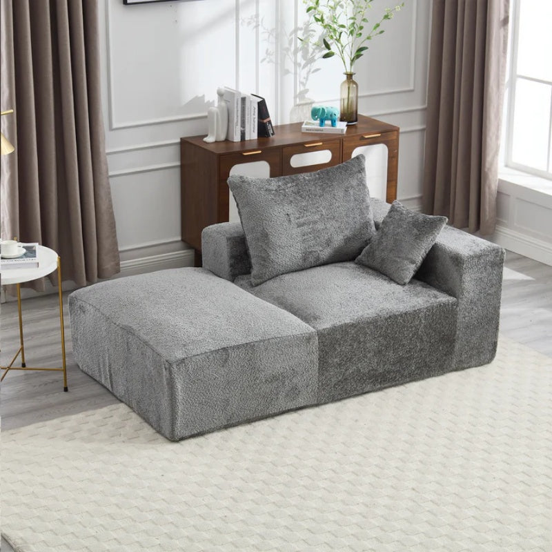 UNITED WE WIN Memory Foam 2-Seater Couch, No Installation & Easy to Transport, Deep Seat Modern Sofa with Chenille Fabric, Couch for Living Room, Bedroom, Apartment, Home Office-海智集-Default-