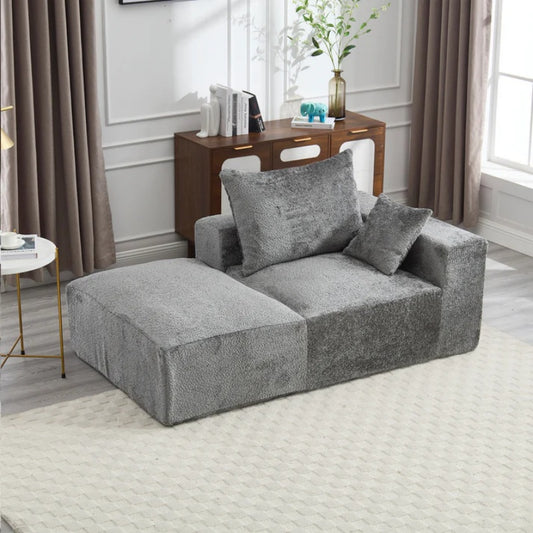 UNITED WE WIN Memory Foam 2-Seater Couch, No Installation & Easy to Transport, Deep Seat Modern Sofa with Chenille Fabric, Couch for Living Room, Bedroom, Apartment, Home Office-海智集-Default-
