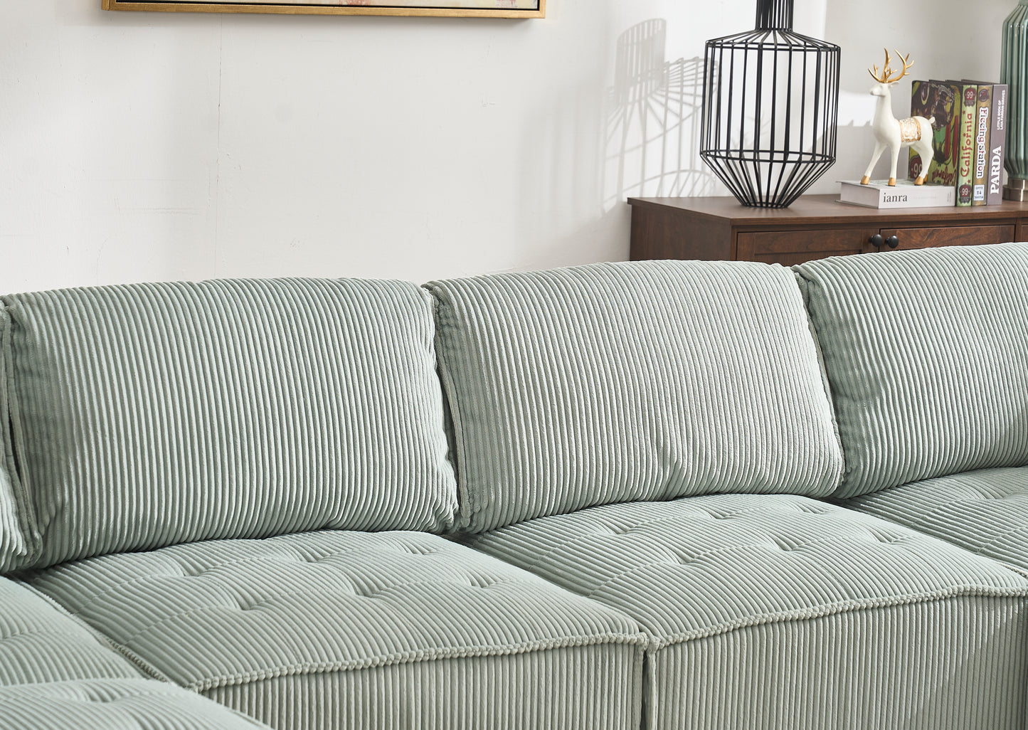 UNITED WE WIN Modular Sectional Sofa U Shaped Modular Couch with Reversible Chaise Modular Sofa Sectional Couch,6- Seat Convertible Sofa,Fit for Living Room-海智集-Default-