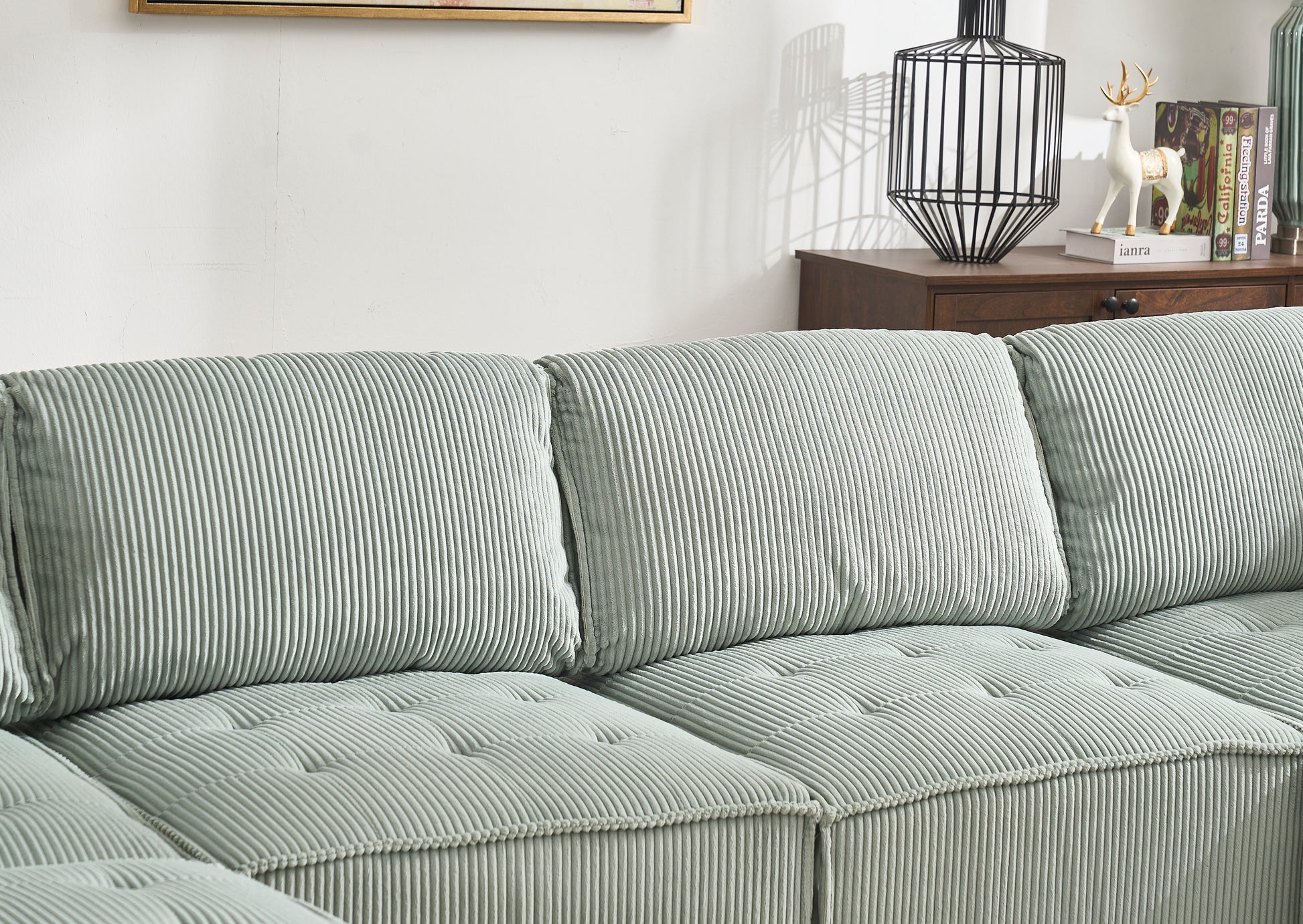 UNITED WE WIN Modular Sectional Sofa U Shaped Modular Couch with Reversible Chaise Modular Sofa Sectional Couch,6- Seat Convertible Sofa,Fit for Living Room-海智集-Default-