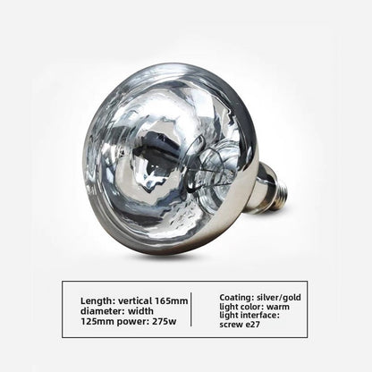 Bathroom Heater Bulb 275W Heating Bulb Explosion-Proof Moisture-Proof Wall-Mounted E27 Instant Heating Bathroom Heater Bulb Waterproof-Kitchen & Bathroom-海智集-[165 Silver Bubble] 275W Screw Socket E27-
