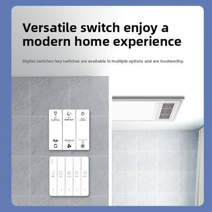 Fengnuan Bathroom Heater Integrated Ceiling Exhaust Fan with Lighting LED Light All-in-One Five-in-One Bathroom Toilet Warm Air Ventilation-海智集-