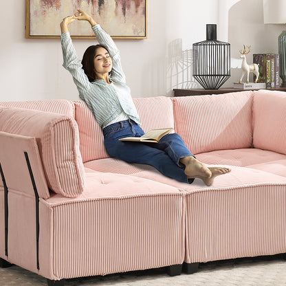 UNITED WE WIN Modular Sectional Sofa U Shaped Modular Couch with Reversible Chaise Modular Sofa Sectional Couch,6- Seat Convertible Sofa,Fit for Living Room-海智集-Default-