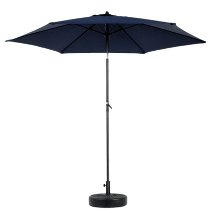 9FT Outdoor Patio Umbrella Outdoor Table Umbrella with Push Button Tilt and Crank, Market Umbrella 6 Sturdy Ribs , Deck, Backyard, Pool (Base Not Included) - (Navy blue )-海智集-Default-
