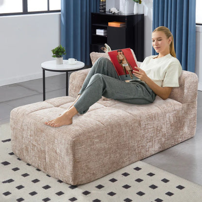 UNITED WE WIN Chenille Loveseat Sofa,Minimalist Modular Couches Sleeper for Living Room Bedroom Apartment Lounge-海智集-Default-