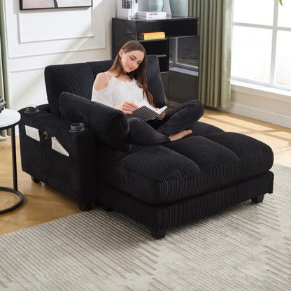 UNITED WE WIN Sleeper Sofa Couch Bed,Oversized Chaise Lounge Chair Cozy Cloud Couch-海智集-Default-