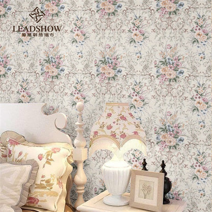 Flower shadows in profusion Wallpaper: The rural charm highlighted by the embroidered wall fabric-海智集-