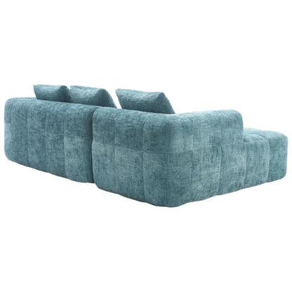 UNITED WE WIN 98.42-inch modular sectional sofa, modern modular L-shaped sofa with chaise longue, equipped with small side pockets and free of compression during installation.-海智集-Default-