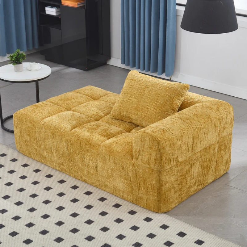 UNITED WE WIN Chenille Loveseat Sofa,Minimalist Modular Couches Sleeper for Living Room Bedroom Apartment Lounge-海智集-Default-