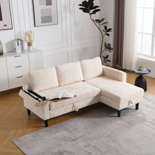 UNITED Sectional Sofa Reversible Sectional Sleeper Sectional Sofa with Storage Chaise-海智集-Default-