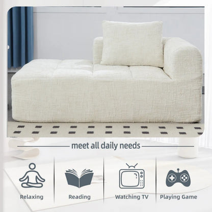 UNITED WE WIN Chenille Loveseat Sofa,Minimalist Modular Couches Sleeper for Living Room Bedroom Apartment Lounge-海智集-Default-