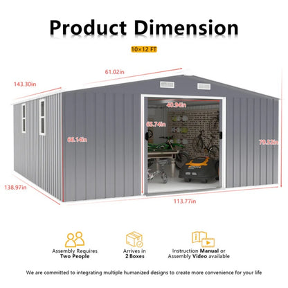 Campcraft 0.25mm color steel plate, surface protective film, Two daylight Windows, A practical and thoughtful gift,two colors can be freely selected storage sheds-海智集-Default-