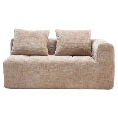 UNITED WE WIN Chenille Loveseat Sofa,Minimalist Modular Couches Sleeper for Living Room Bedroom Apartment Lounge-海智集-Default-