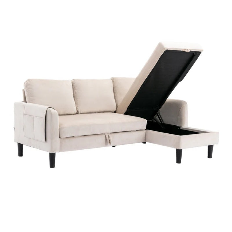 UNITED WE WIN Sectional Sofa Reversible Sectional Sleeper Sectional Sofa with Storage Chaise-海智集-Default-