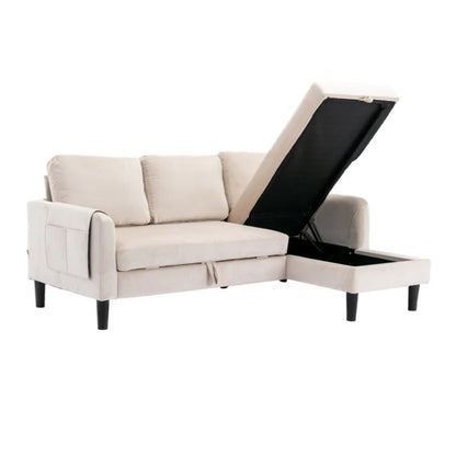UNITED WE WIN Sectional Sofa Reversible Sectional Sleeper Sectional Sofa with Storage Chaise-海智集-Default-