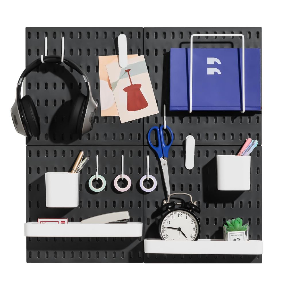 Eco Friendly No Drill Pegboard System Reinforced ABS Panels Slat Wall Organizer for Kitchen Utensil Garage Storage - 海智集