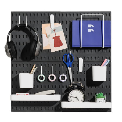 Eco Friendly No Drill Pegboard System Reinforced ABS Panels Slat Wall Organizer for Kitchen Utensil Garage Storage - 海智集