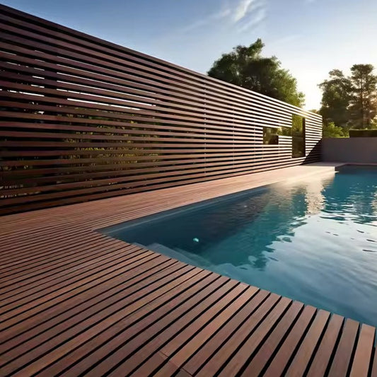 Eco Material Black Wood Composite Decking Aluminum Post Vertical Outdoor Wpc Fence-海智集-