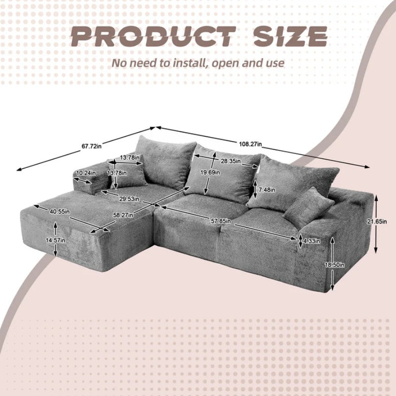 UNITED WE WIN Stylish fabric, excellent touch, L-shaped design, intimate comfort, large seated depth, free stretch, random combination, flexible, full compression, no installation of the sofa-海智集-Default-