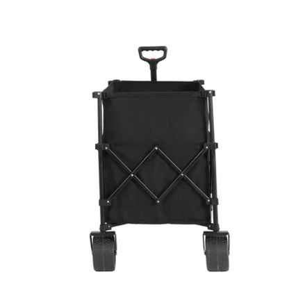 Beach Wagon,Collapsible Wagon 220lbs with Big Wheels Foldable Wagon Carts, Heavy Duty 300L Folding Utility Garden Cart with Big All-Terrain Beach Wheels & Drink Holders. Black-海智集-Default-