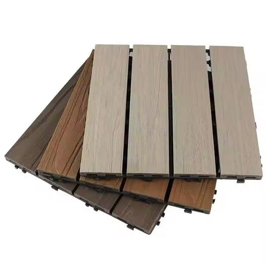 Exterior 3d Grain Co Extrusion Wood Plastic Composite Garden Floor Tiles Outdoor Wpc Decking-海智集-