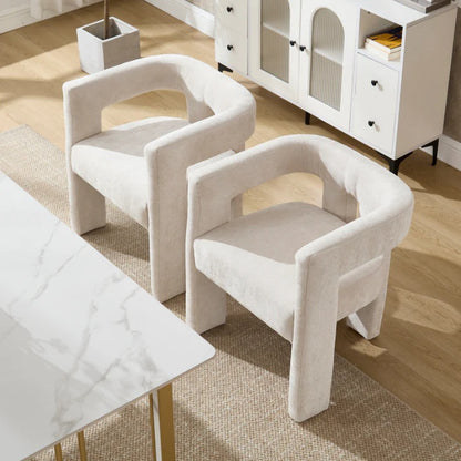 Campcraft Contemporary Designed Fabric Upholstered Accent/Dining Chair /Barrel Side Chairs Kitchen Armchair for Living Room 2PC/SET-海智集-Default-