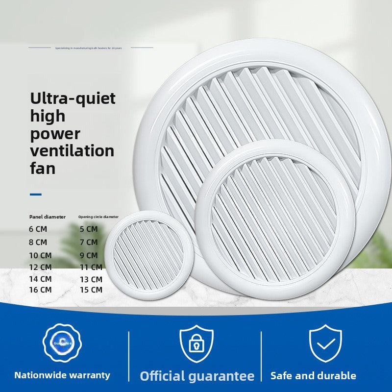 Manufacturer Custom Processing Round Ventilation Fan Bathroom Kitchen Exhaust Double Layer Louver Ceiling Mount-Kitchen & Bathroom-海智集-Round 60mm white model-