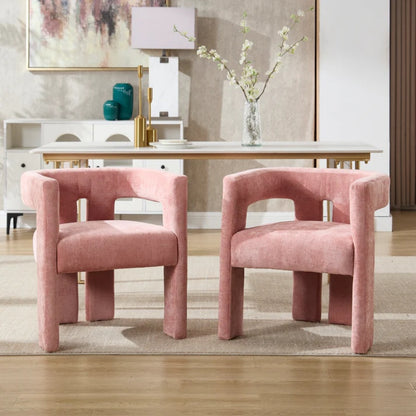 Campcraft Contemporary Designed Fabric Upholstered Accent/Dining Chair /Barrel Side Chairs Kitchen Armchair for Living Room 2PC/SET-海智集-Default-