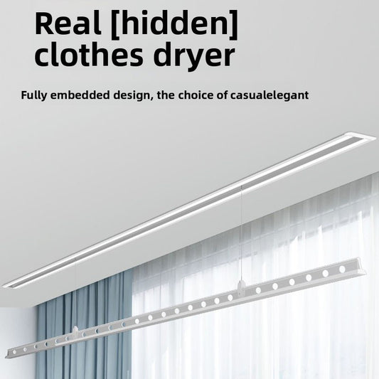 10th Generation True Hidden Clothes Dryer Double Rod Invisible Electric Clothes Rack Automatic Hidden Embedded Clothes Rod-海智集-