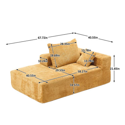 UNITED WE WIN Memory Foam 2-Seater Couch, No Installation & Easy to Transport, Deep Seat Modern Sofa with Chenille Fabric, Couch for Living Room, Bedroom, Apartment, Home Office-海智集-Default-