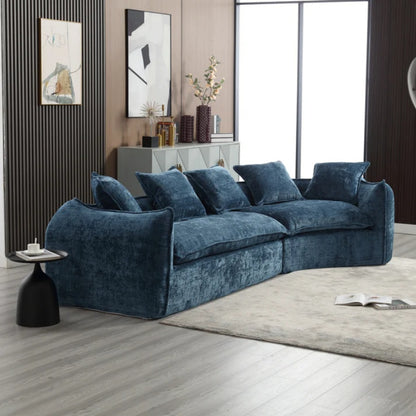 Modular Sectional Sofa, U-Shaped Couch with Sofa for five & Pillows, Modern Minimalist chenille Fabric Large Comfy Cloud Sofas, Living Room Furniture Sets-海智集-Default-