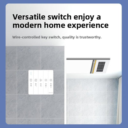 Bathroom Heater Integrated Ceiling Fan Bathroom Dual Air Outlet Heating Bathroom Fan Heater Wholesale-Kitchen & Bathroom-海智集-Keyboard Switch [2550W Unlimited Lighting Large Screen Dual Core Power]-300X600-
