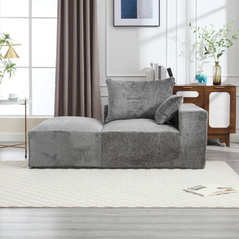 UNITED WE WIN Memory Foam 2-Seater Couch, No Installation & Easy to Transport, Deep Seat Modern Sofa with Chenille Fabric, Couch for Living Room, Bedroom, Apartment, Home Office-海智集-Default-
