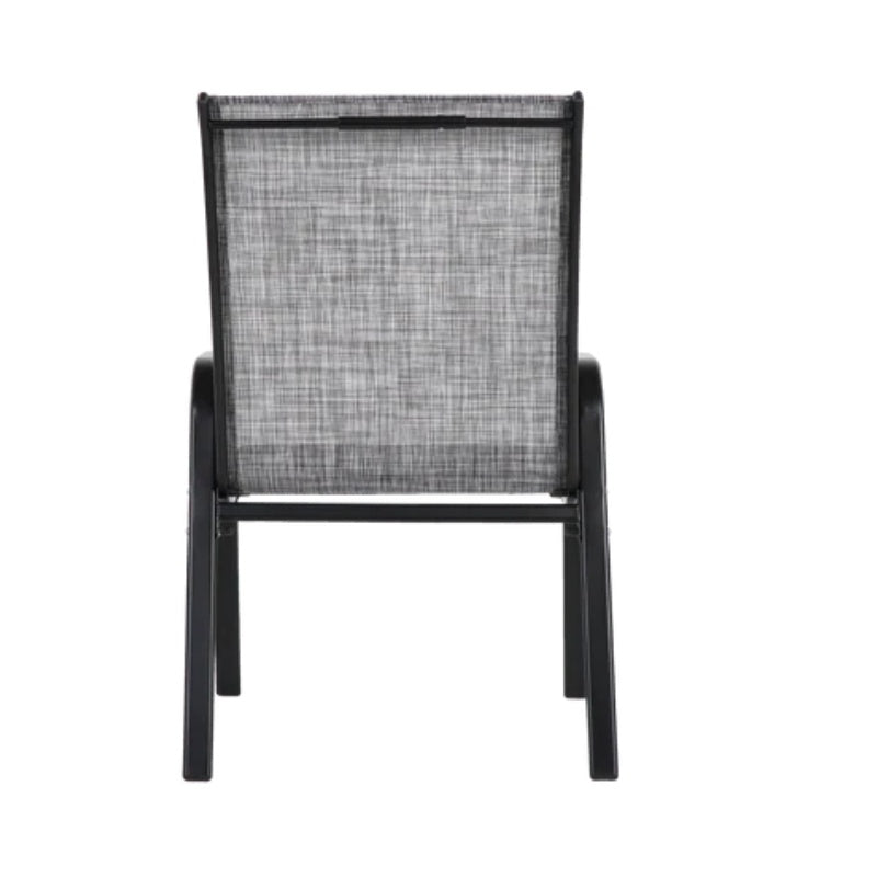 4 Piece Patio Chairs, Outdoor Camping Chairs with Breathable Textilene Fabric, Set of 2 Garden Chairs with Armrest High Backrest for Garden Patio Pool Beach Yard Space Saving ( Grey)-海智集-Default-