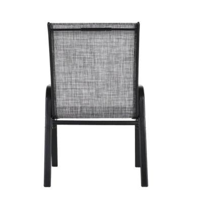 4 Piece Patio Chairs, Outdoor Camping Chairs with Breathable Textilene Fabric, Set of 2 Garden Chairs with Armrest High Backrest for Garden Patio Pool Beach Yard Space Saving ( Grey)-海智集-Default-
