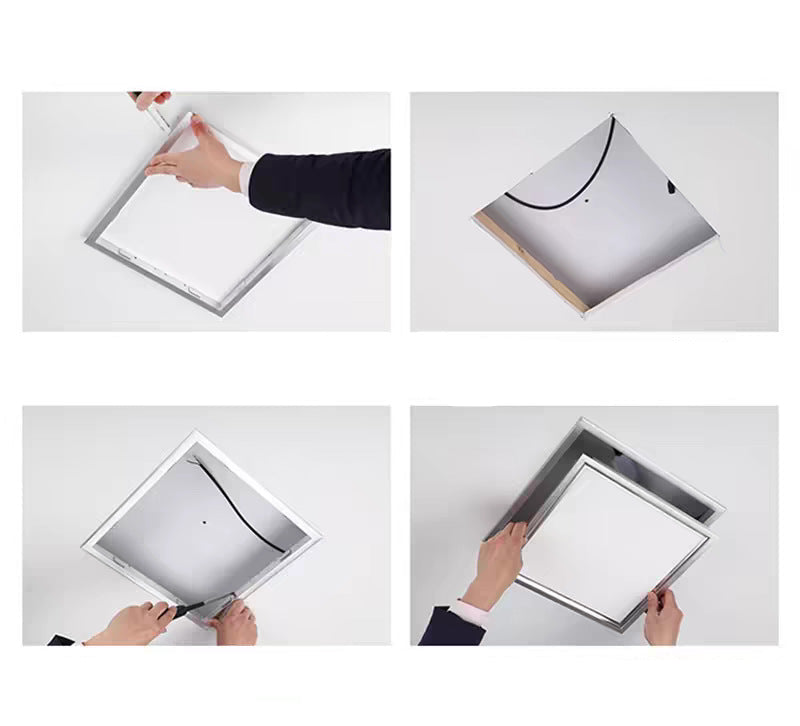 Integrated Ceiling Conversion Frame Panel Light Bathroom Heater Adapter Frame Surface Mounted Concealed Aluminum Alloy Frame 300x300x600-Kitchen & Bathroom-海智集-[Concealed Installation] 300X300 Conversion Frame - White-