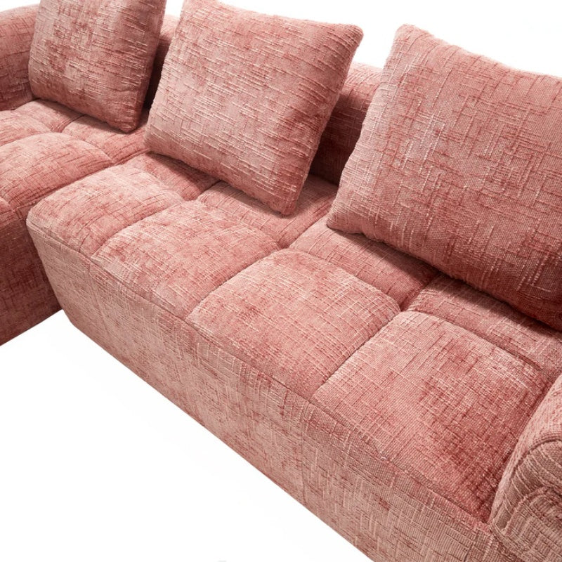 UNITED WE WIN 98.42-inch modular sectional sofa, modern modular L-shaped sofa with chaise longue, equipped with small side pockets and free of compression during installation.-海智集-Default-