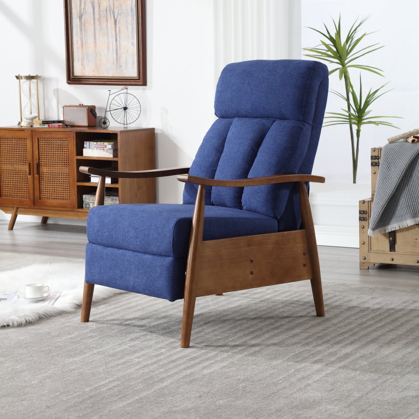COOLMORE Wood Frame Armchair, Modern Accent Chair Lounge Chair for Living Room-海智集-Default-