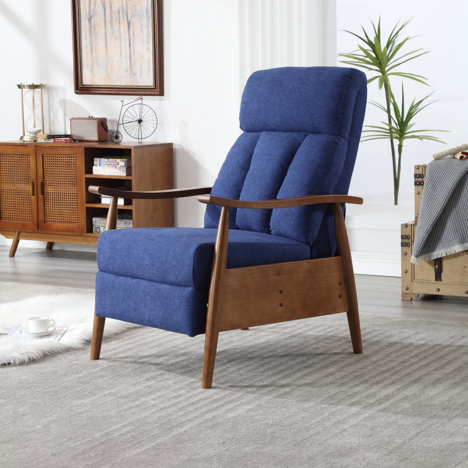 COOLMORE Wood Frame Armchair, Modern Accent Chair Lounge Chair for Living Room-海智集-Default-
