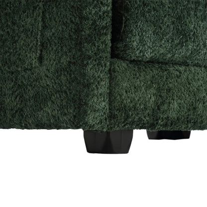 UNITED WE WIN Chenille fabric, removable armrests with side pockets, high density sponge filling, oversized double sofa with footstool-海智集-Default-