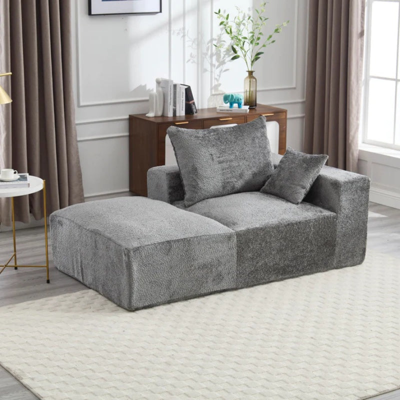 UNITED WE WIN Memory Foam 2-Seater Couch, No Installation & Easy to Transport, Deep Seat Modern Sofa with Chenille Fabric, Couch for Living Room, Bedroom, Apartment, Home Office-海智集-Default-