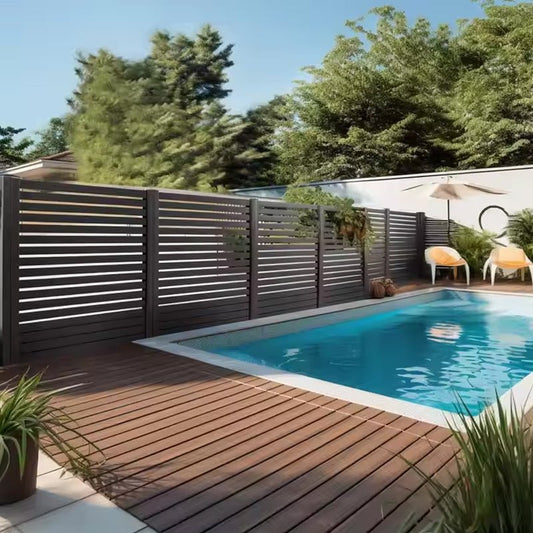 Garden WPC Fencing Screen Outdoor Privacy Fence Panels for Balcony Patio Yard Wood Plastic Composite Fence-海智集-