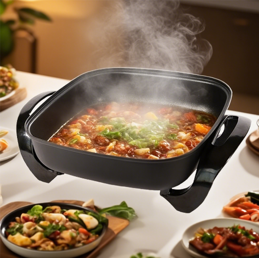 Overheat protection ELECTRIC FRY PAN (PUNCHING) : Convenient operation of double-layer coating