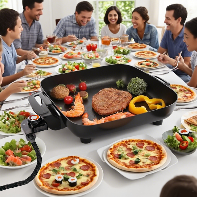 Super convenient ELECTRIC FRY PAN (DIE-CAST) : With overheat protection and a double-layer non-stick coating-海智集-