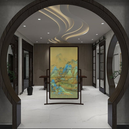 High-End Customizable Painted & Embroidered Jacquard Screen – B2B Wholesale for Commercial Spaces & Project Procurement.Landscapes Stretching for Miles - 海智集